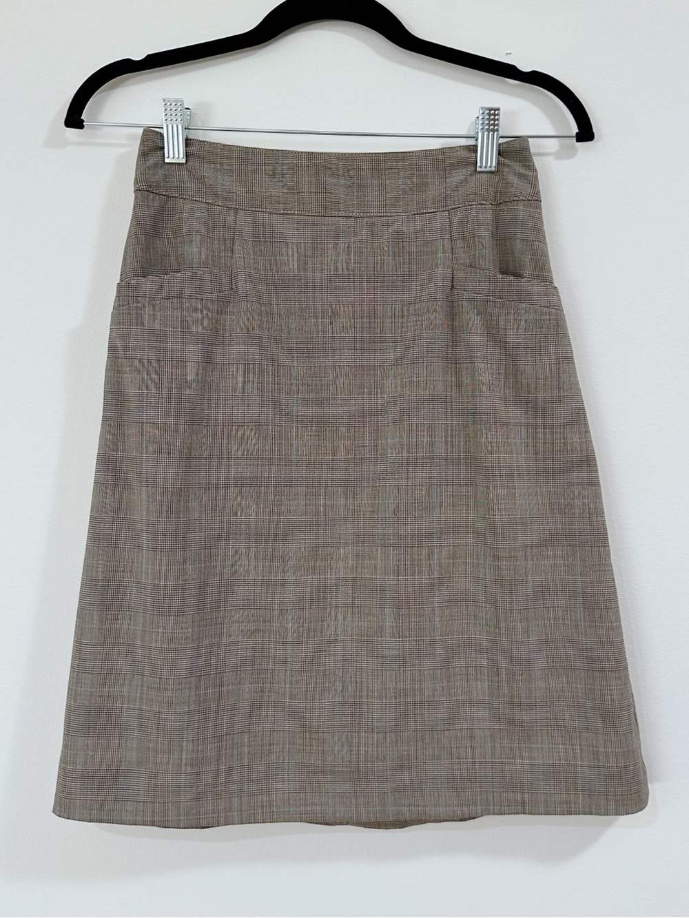 Banana Republic Plaid Wool A-line Tan Skirt Size 0